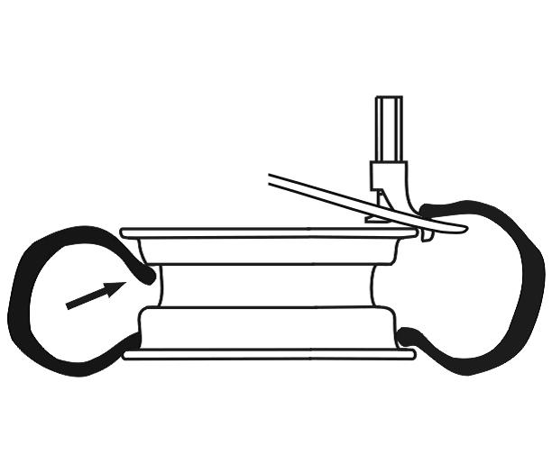 Фиксация верхнего края шины на монтажной головке
